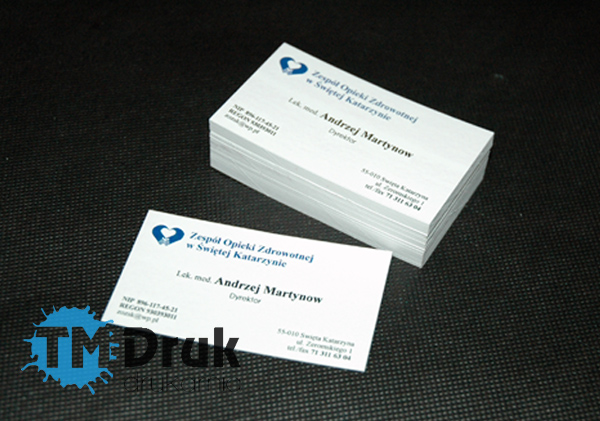 TM Druk Drukarnia producent wizytówek imiennych i firmowych