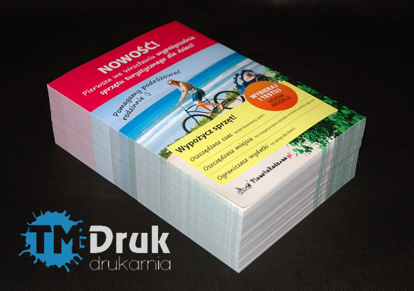 Druk ulotek reklamowych dla sklepów ze sprzętem rowerowym