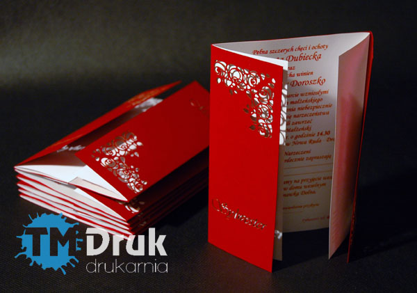 Druk zaproszeń ślubnych na ozdobnych papierach - TM Druk
