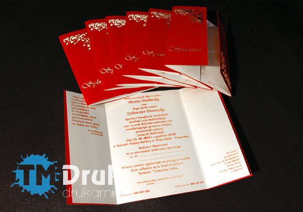 Ozdobne zaproszenia na ślub, realizowane na zlecenie - Wrocław, Oława, Opole, Oleśnica, Brzeg Siechnice