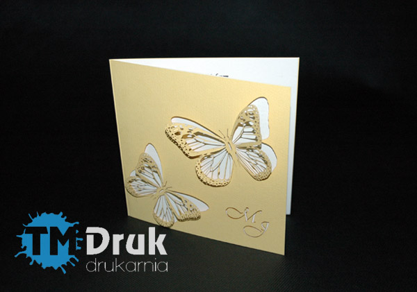 Zaproszenia drukowane na ozdobnych papierach, grawerowane i wycinane laserowo - TM Druk Drukarnia