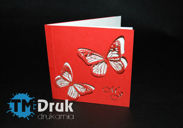 Zaproszenia drukowane na ozdobnych papierach, grawerowane i wycinane laserowo - TM Druk Drukarnia