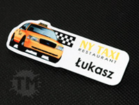 Identyfikator imienny, z grafiką i logo firmy