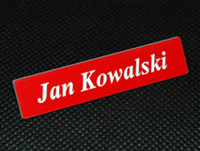 Imiennik z imieniem na czerwonym laminacie z białym grawerem - Wrocław, Oława, Oleśnica, Brzeg, Siechnice