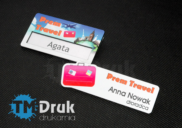 Realizacje identyfikatorów na wymienne imiona pracowników i personalizowane imienniki - Producent TM Druk