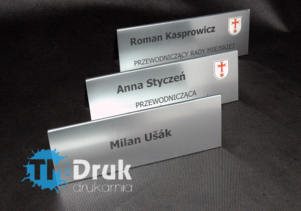 Tabliczki imienne na obrady, konferencje, spotkania - Producent TM Druk