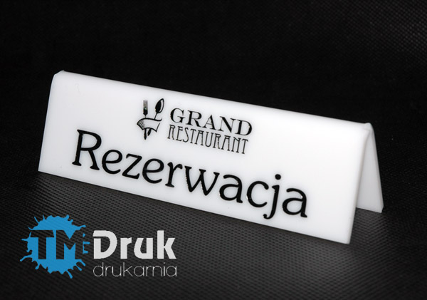 Tabliczki rezerwacja stolika - Producent TM Druk