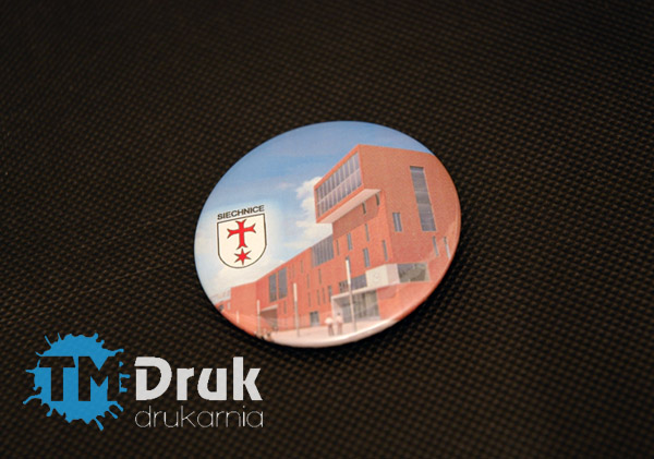 Przypinka zrealizowana z okazji rocznicy istnienia miasta Siechnice