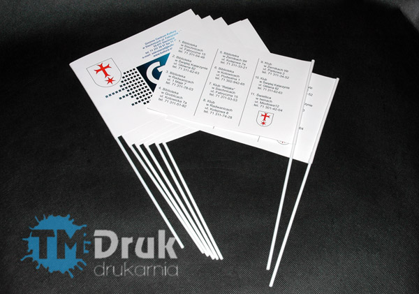 Chorągiewki reklamowe formatu A5 drukowane dwustronnie - Wrocław, Siechnice, Oława, Oleśnica, Brzeg, Święta Katarzyna