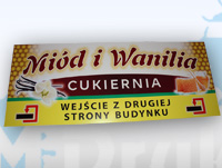 Tablica reklamowa dla cukierni