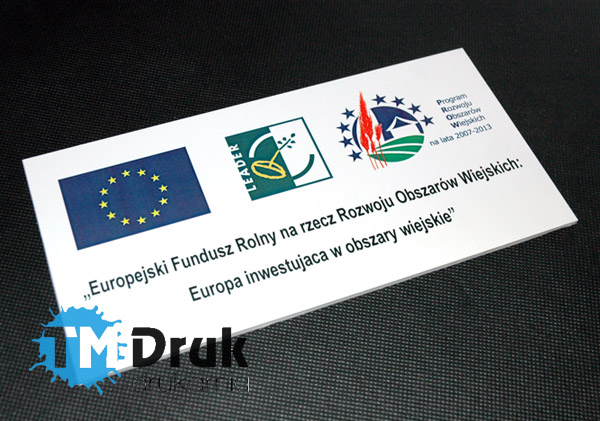 Tablice unijne realizowane według Ksiąg Informacji wizualnej - TM Druk