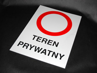 Tablica TEREN PRYWATNY - na płycie PCW