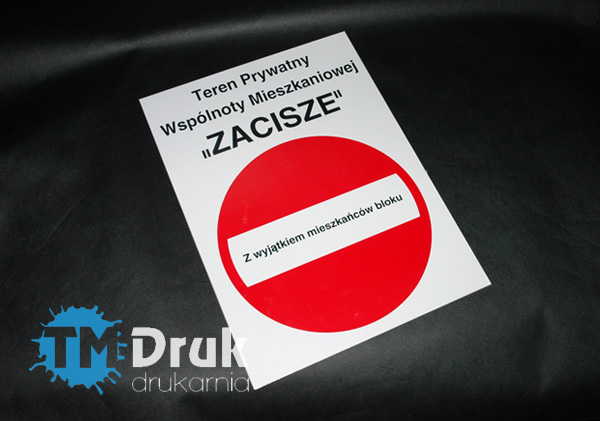 Tablice - Teren Prywatny Wspólnoty Mieszkaniowej. Tablice wykonujemy według indywidualnych zapotrzebowań klienta.