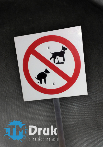 Tabliczka Zakaz Wyprowadzania Psów do wbicia w trawnik