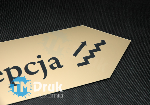 Ozdobna tabliczka przydrzwiowa z oznaczeniem kierunku Recepcji - Warszawa, Wrocław, Gdańsk, Kraków, Opole, Szczecin, Zakopane