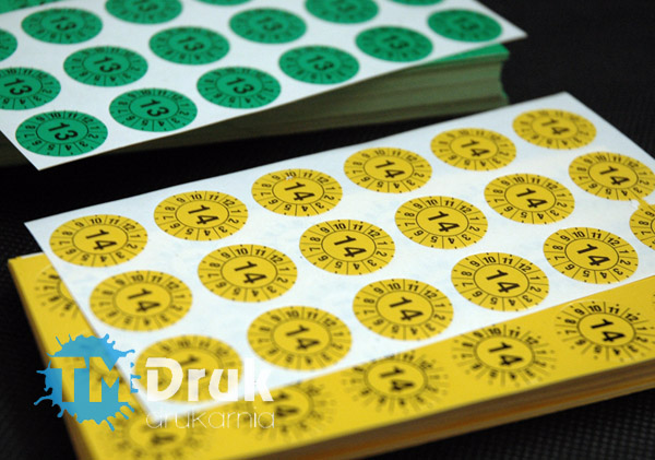 Kólko z data na papierze samoprzylepnym do kontrolek