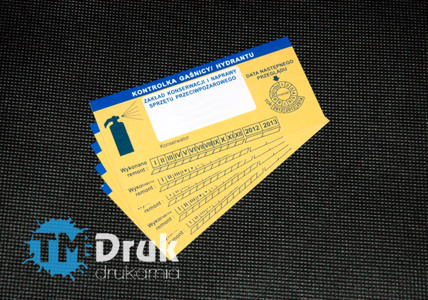 Kontrolki na gaśnice, etykiety uzupełniające bezpośrednio od producenta