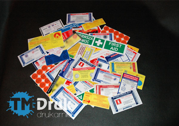 Kontrolki do gaśnic producent TM Druk Drukarnia