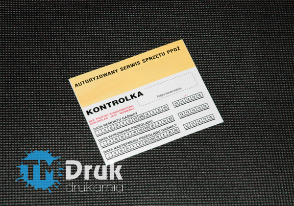 Kontrolki serwisowe na gaśnice - etykiety uzupełniajace