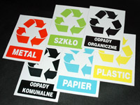 Naklejki na kosze na śmieci - pojemnik na odpady - Wrocław, Siechnice, Oława, Oleśnica