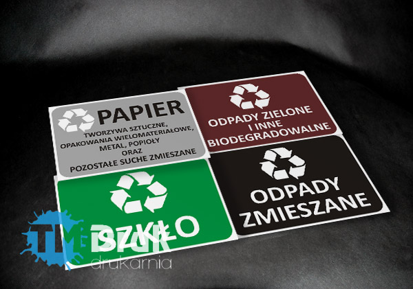 Etykiety drukowane na białej folii