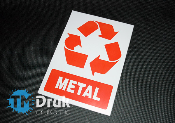 Naklejka na pojemnik do segregacji odpadów - METAL