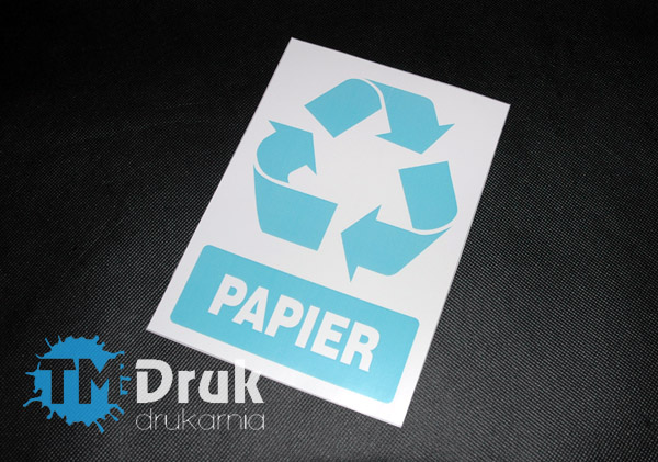 Nalepka na kosz, do segregacji śmieci- PAPIER
