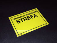 Znak BHP - Strefa zagrożenia wybuchem