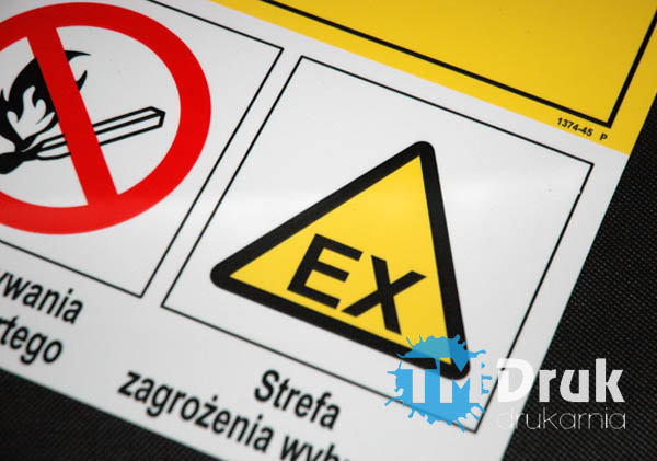 Druk znaków BHP, P. Poż sitodrukiem - TM Druk