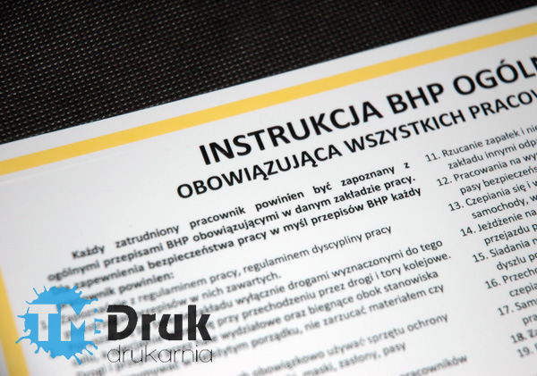 TM Druk - Producent Znaków i instrukcji BHP