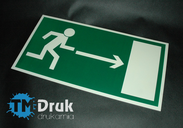 Znaki ewakuacyjne (fotoluminescencyjne) - Droga ewakuacyjna w prawo - TM Druk