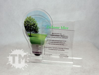 Dwuczęściowe wyróżnienie, wykonane na plexi z wydrukiem zdjęcia i kolorową grafiką