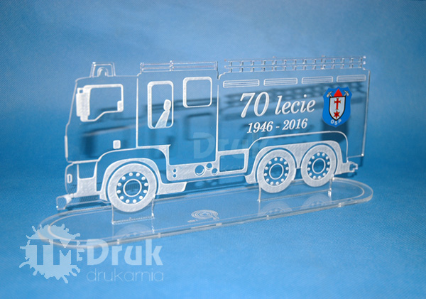 Upominek - statuetka Woz Strażacki na 70 lecie jednostki Straży Pożarnej