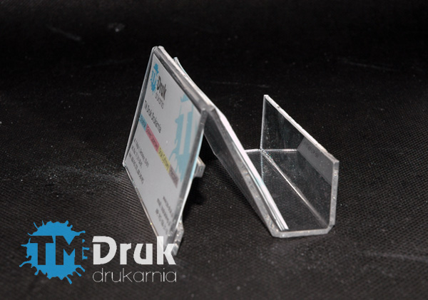 Gięcie plexi - wizytownik na biurko z zasobnikiem na wizytówki